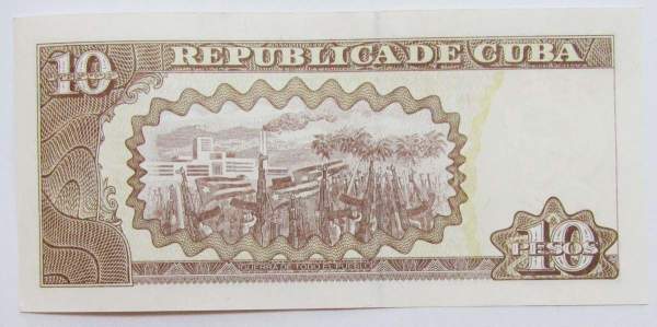 Банкнота 10 песо 2019 года Куба Банкнота 10 песо 2019 года Куба