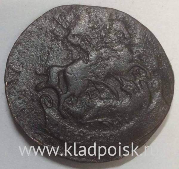 Монета 2 копейки Российской Империи 1771 ЕМ
