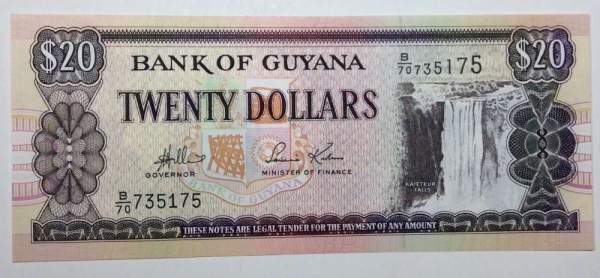Банкнота Гайана 20 долларов 1996 года