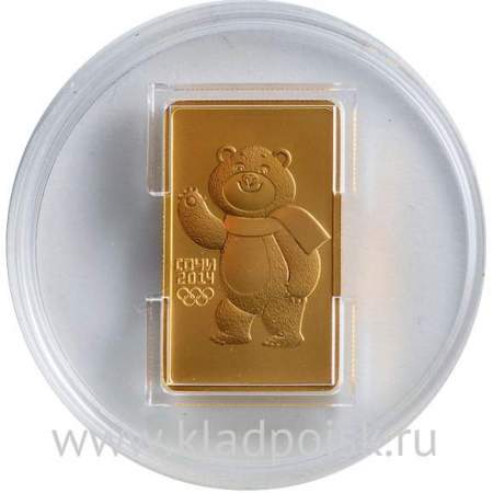 Инвестиционная монета 100 рублей Сочи 2014 – Белый Мишка, золото, 2012