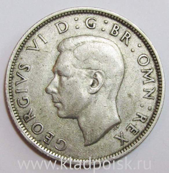 Монета 1/2 кроны 1942 года Великобритания Монета 1/2 кроны 1942 года Великобритания