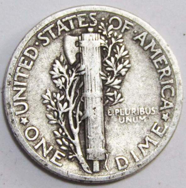 Монета 1 дайм (10 центов) США 1943 Серебро 900 пробы