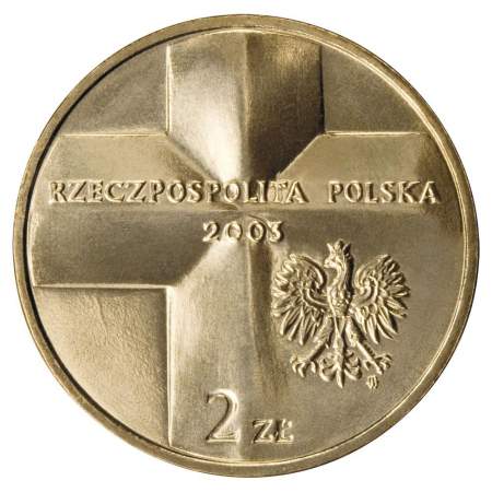 Монета 2 злотых 25 лет Понтификата Иоанна Павла II, Польша, 2003г