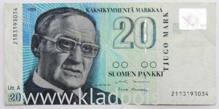 Банкнота 20 марок 1993 года Финляндии