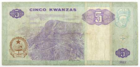 Банкнота 5 кванз 1998 года Ангола