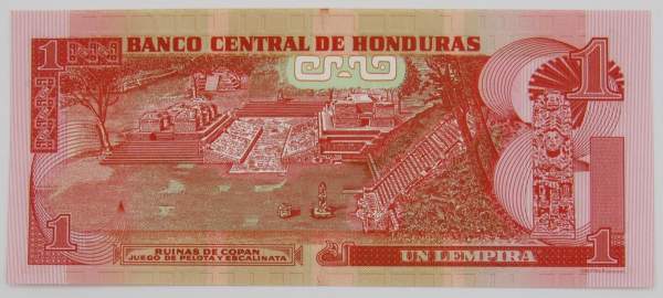 Банкнота Гондурас 1 лемпир 2012 года