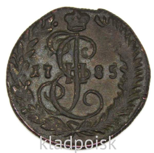Монета 1 денга 1785 года КМ, Российская Империя, Екатерина II Монета 1 денга 1785 года КМ, Российская Империя, Екатерина II