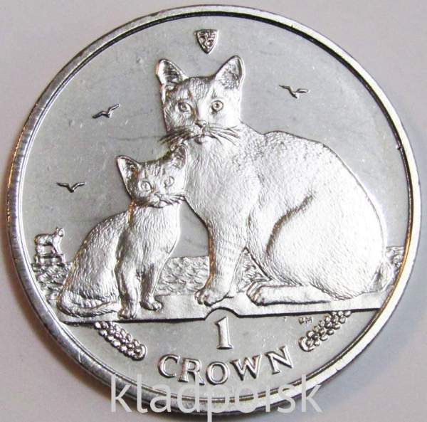 Монета 1 крона Остров Мэн, 2008, Кошка Бурмилла