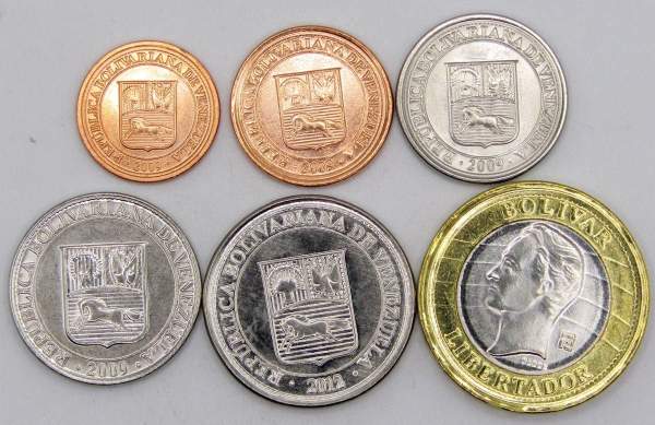 Набор регулярных монет Венесуэлы 2009-2012 гг, 6 монет