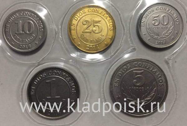 Набор регулярных монет Никарагуа 2012-2014 гг., 5 монет