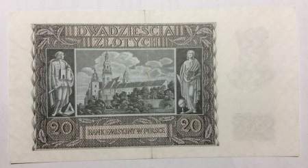 Банкнота 20 злотых 1940 года Польша
