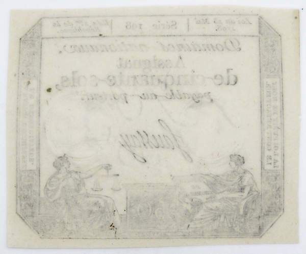 Банкнота 50 соль 1793 года Франция