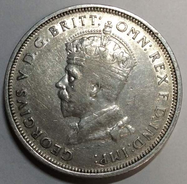 Монета флорин (2 шиллинга) 1927 года Австралия Монета флорин (2 шиллинга) 1927 года Австралия