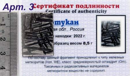 Спил метеорита Оротукан, арт 3