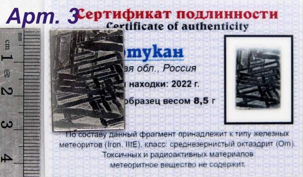 Спил метеорита Оротукан, арт 3 Спил метеорита Оротукан, арт 3
