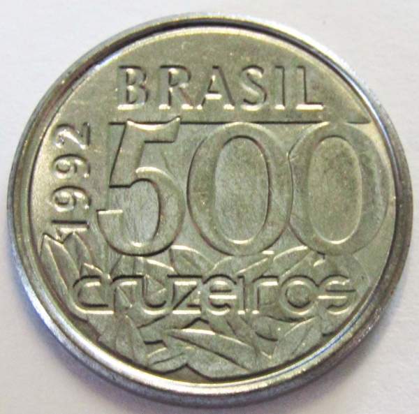 Монета 500 крузейро 1992 года Морская черепаха Бразилия