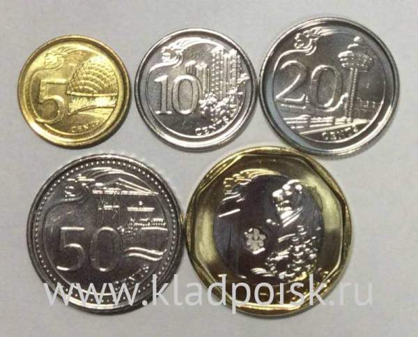 Набор регулярных монет Сингапура 2013