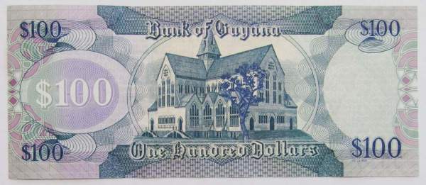 Банкнота 100 долларов 2006 года Гайана