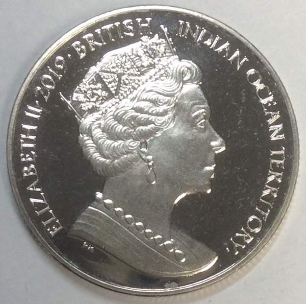 Монета 2 фунта 2019 Вторая Мировая война, Моряк - Британские территории в Индийском океане