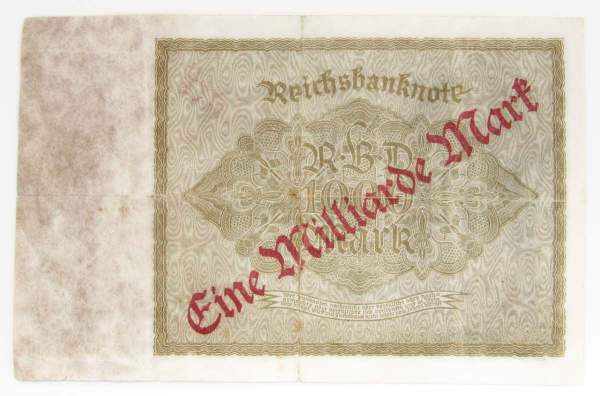 Банкнота 1 миллиард марок на 1000 марок 1922 года - Веймарская Республика