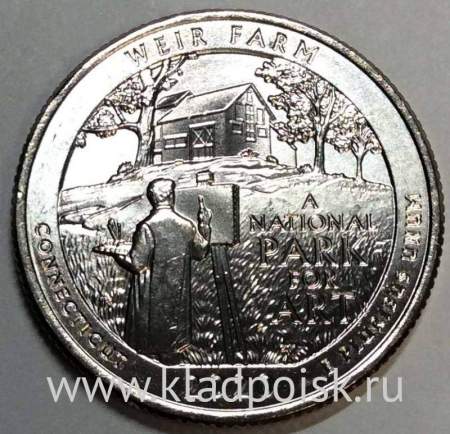 Монета 25 центов США Национальное историческое место «Ферма Дж. А.Вейра» (2020) D
