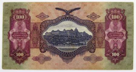 Банкнота 100 пенгё 1930 года Венгрия
