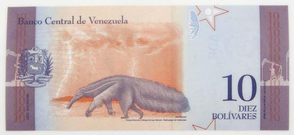 Банкнота 10 боливаров 2018 года Венесуэла Банкнота 10 боливаров 2018 года Венесуэла