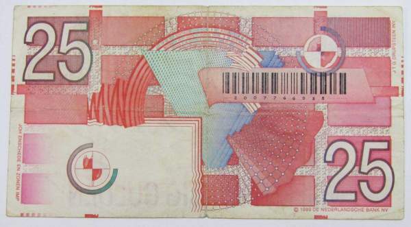 Банкнота 25 гульденов 1989 года Нидерланды