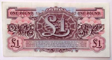 Банкнота 1 фунт 1948 года - Вооруженные силы Великобритании, арт 2