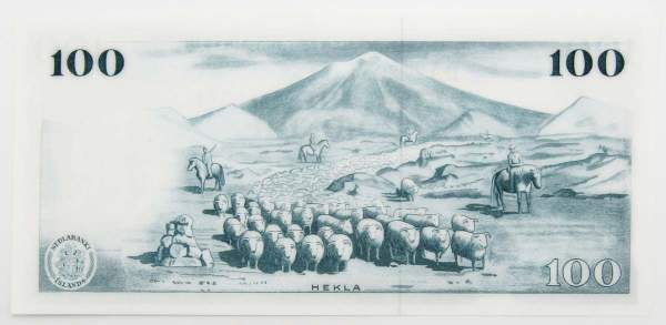 Банкнота 100 крон 1961 года Исландия