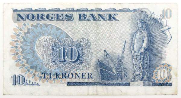 Банкнота 10 крон 1982 года Норвегия