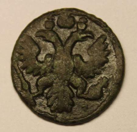 Монета полушка 1735 года, Российская Империя, Анна Иоановна (арт 6)