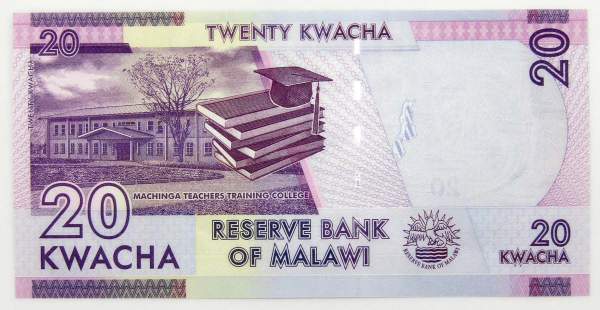 Банкнота 20 квач 2020 года Малави