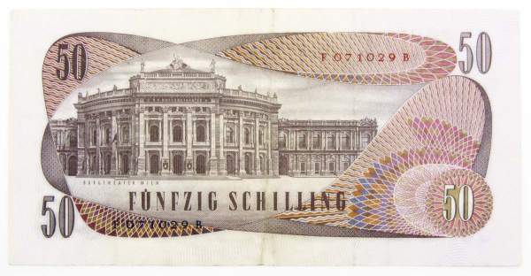 Банкнота 50 шиллингов 1970 года Австрия