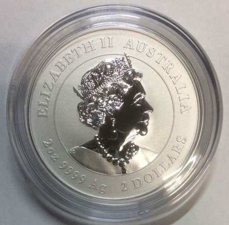 Монета 2 доллара Австралия 2020 Год мыши, серебро