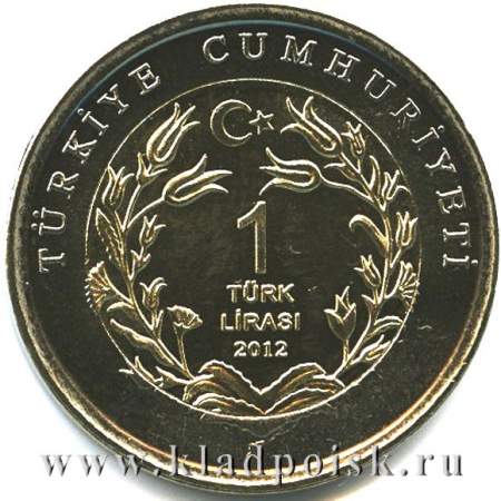 Монета 1 лира Турция – Леопард, 2012