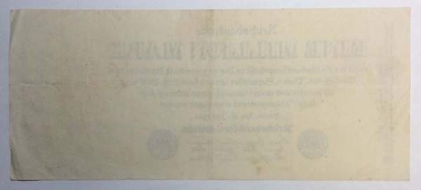 Банкнота 1 миллион марок 1923 года - Веймарская Республика Банкнота 1 миллион марок 1923 года - Веймарская Республика