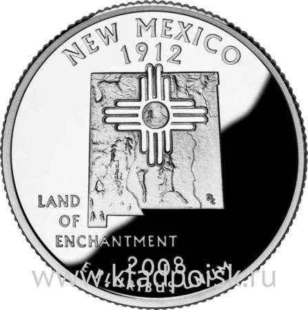 Монета 25 центов Штат Нью-Мексико
