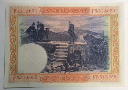 Банкнота 100 песет 1925 года Испания, арт 2