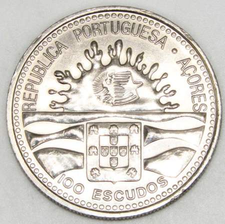 Монета 100 эскудо 1995 года, 100 лет автономии Азорских островов, Португалия