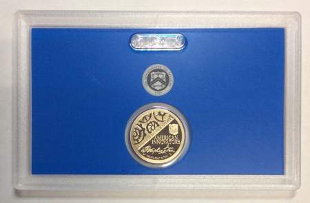 Монета 1 доллар США Первый патент серии Американские инновации и новаторы (2018) S, PROOF, футляр, сертификат