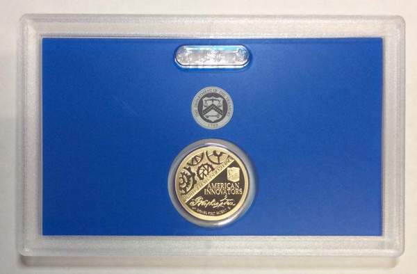 Монета 1 доллар США Первый патент серии Американские инновации и новаторы (2018) S, PROOF, футляр, сертификат