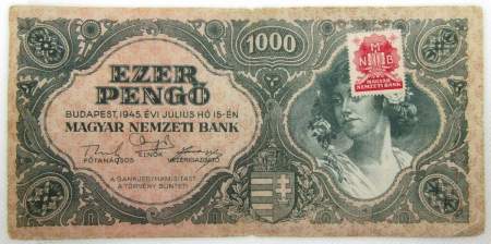 Банкнота 1000 пенгё 1945 года Венгрия