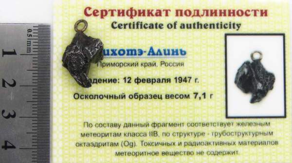 Подвеска из метеорита Сихотэ-Алинь (арт 28)