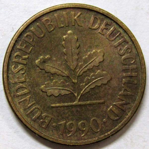 Монета 5 пфеннигов Германия 1990 (A)
