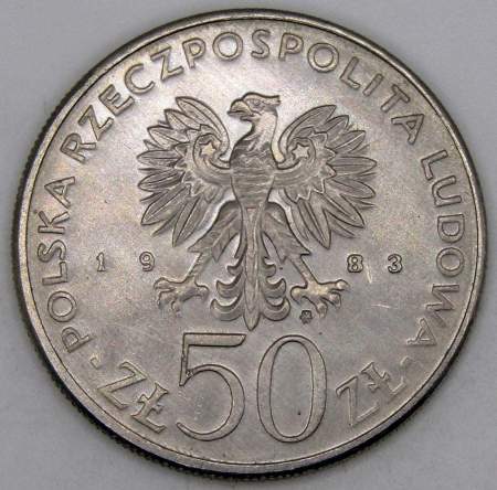 Монета 50 злотых Польша, Театр Великий, 1983, арт 2