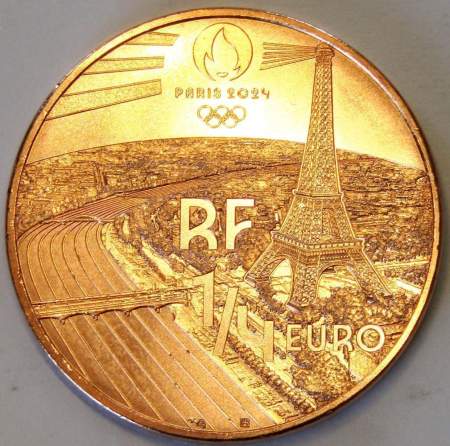 Монета 1/4 евро 2022 года Франция, Летние Олимпийские игры 2024 в Париже - Конкур