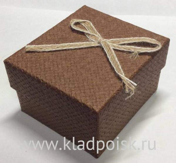 Коробка подарочная с наполнителем плетенка коричневая