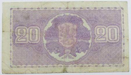 Банкнота 20 марок 1939 года Финляндия