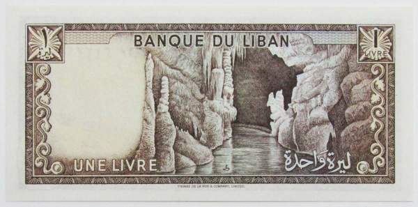 Банкнота 1 ливр 1980 года Ливан